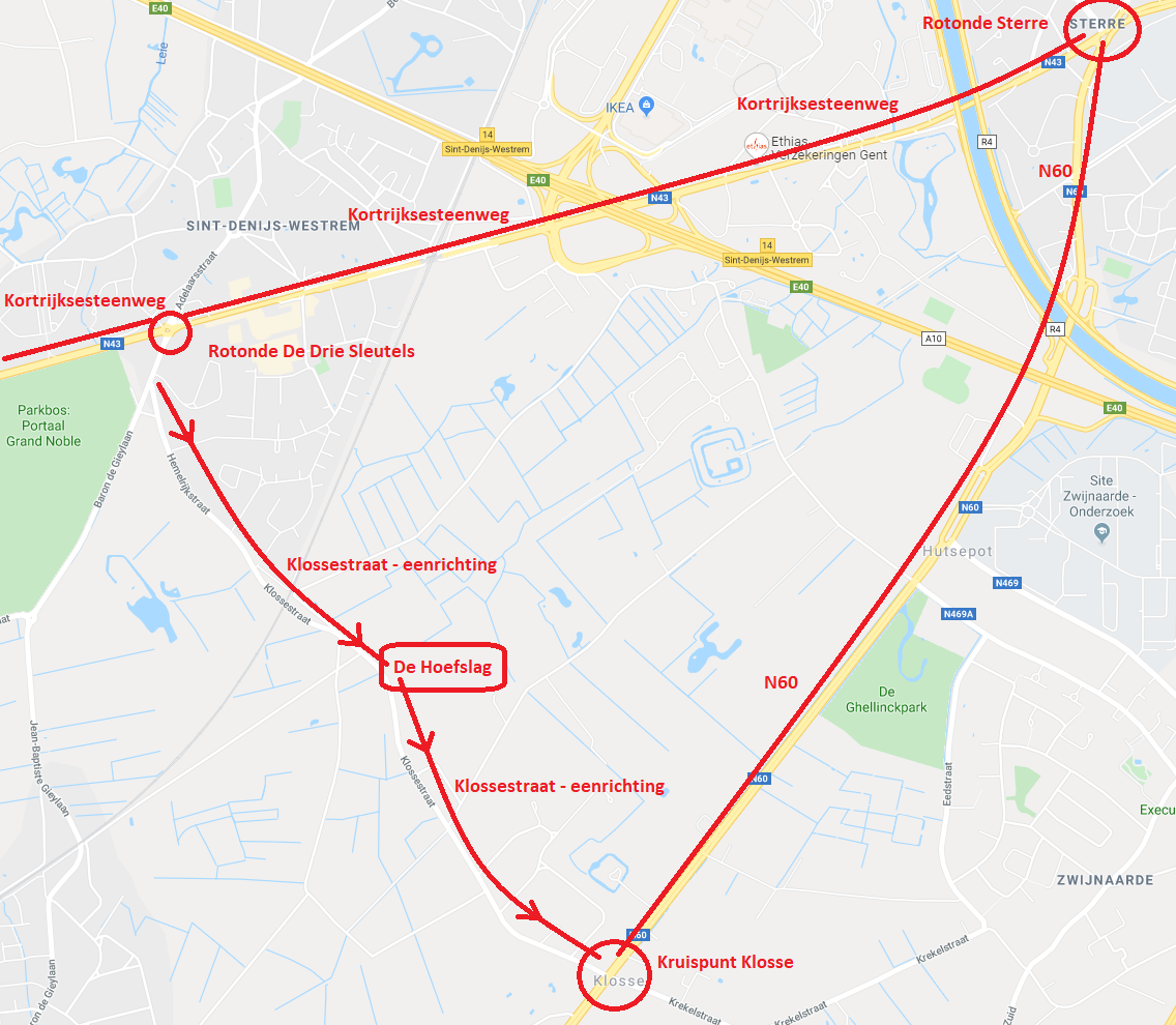 Gewijzigde verkeerssituatie De Hoefslag - marathon van Gent 27/10/19